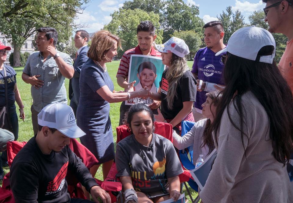 Pelosi_greets_DREAMers_fasting_outside_the_Capitol