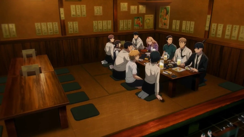 Devil Hunters from Tokyo Special Division 4 go out together for dinner and drinks. Chainsaw Man episode seven.